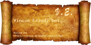 Vincze Erzsébet névjegykártya